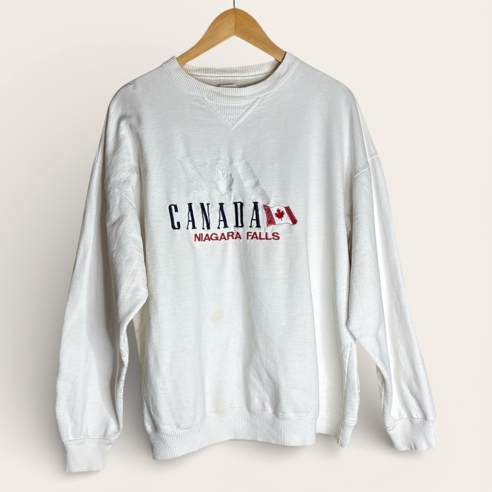 Canada Niagara Falls Vintage Sweatshirt Large White